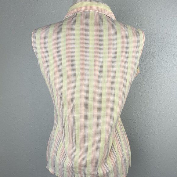 Vintage 70’s Permanent Press Sleeveless Button Down Shirt Size 34 EUC - Picture 4 of 5